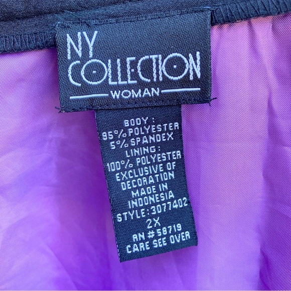 PLUS SIZE 2X BLACK SHEER SEQUIN SKIRT GOLD ART DECO PURPLE LINING HOLIDAY WITCHY - Picture 6 of 7